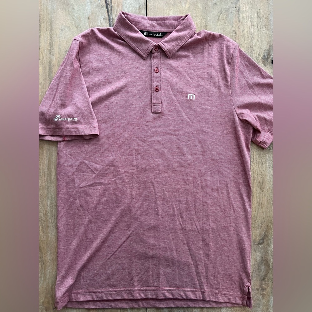 TravisMathew Men's Heathered Mauve Polo